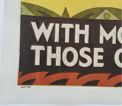 Vintage Circus Poster Ringling Brothers Barnum Bailey Human Oddities Ubangi Savages One Sheet w/Rare Date Tail Hap Hadley 1930 A++ Linen backed