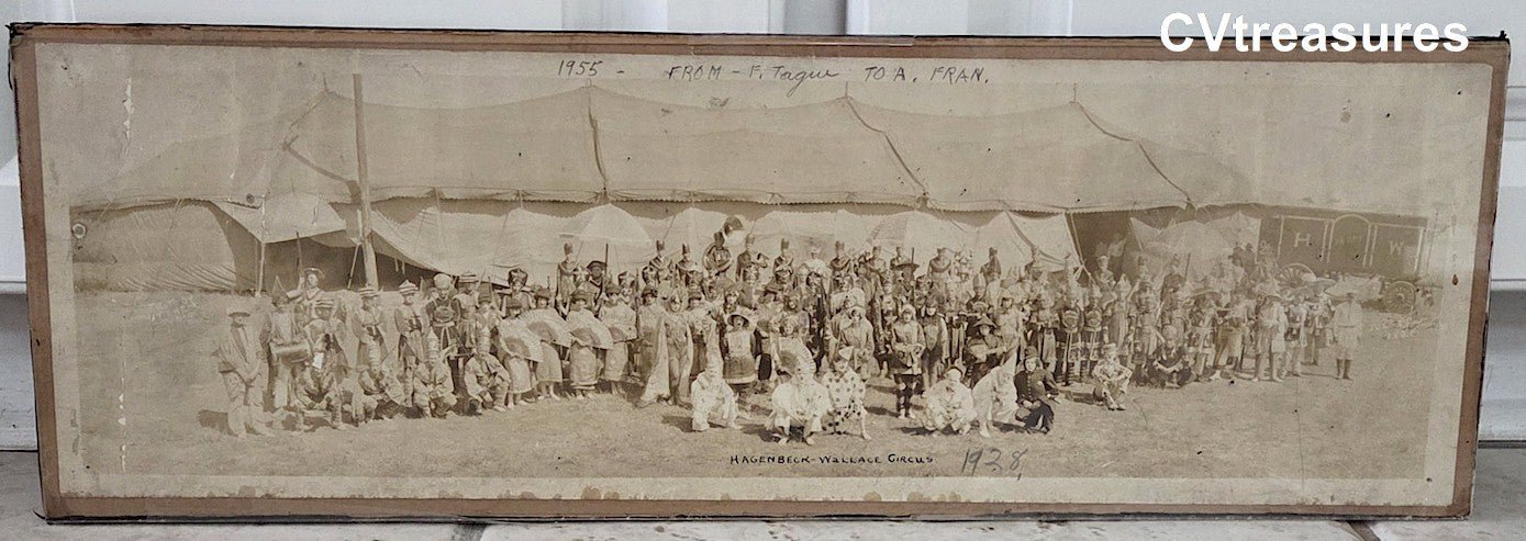 Vintage Circus Posters Memorabilia Collectibles Hagenbeck - Wallace Circus Panoramic Photograph 1928