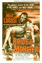 Vintage Horror Movie Poster Bride of the Monster Original Bela Lugosi Guaranteed Authentic