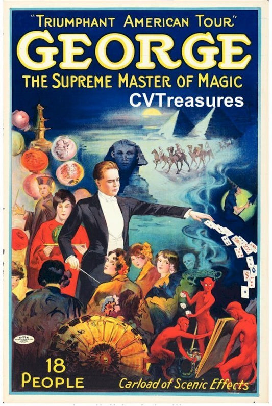 Vintage Magic Poster George Supreme Master of Magic 