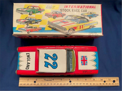 Vintage Tin Friction Toy Race Car Tohko - Toy Japan 1962 22