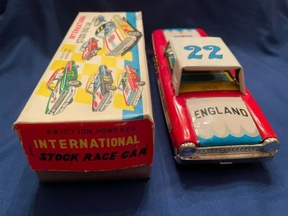 Vintage Tin Friction Toy Race Car Tohko - Toy Japan 1962 22