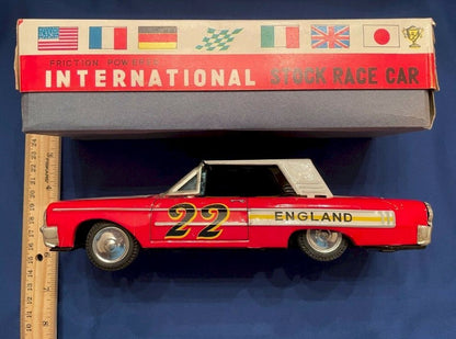 Vintage Tin Friction Toy Race Car Tohko - Toy Japan 1962 22