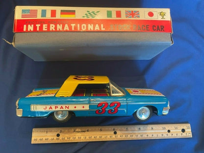 Vintage Tin Friction Toy Race Car Tohko - Toy Japan 1962
