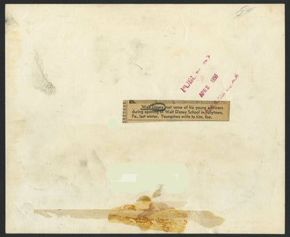 WALT DISNEY Original Vintage Historic TYPE I Photo, 1956