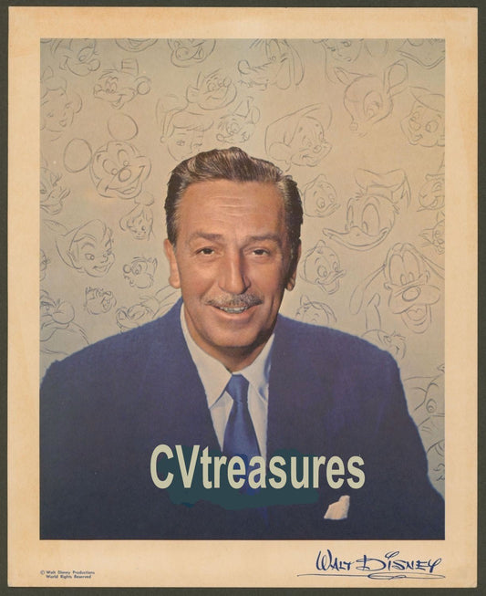 WALT DISNEY Original Vintage Historical Promotion Publicity Photo Print Color portrait