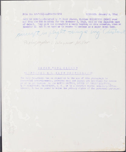 World War 2 Original Navy Historical Aviation Masterpiece Photograph Vintage Photo TYPE 1