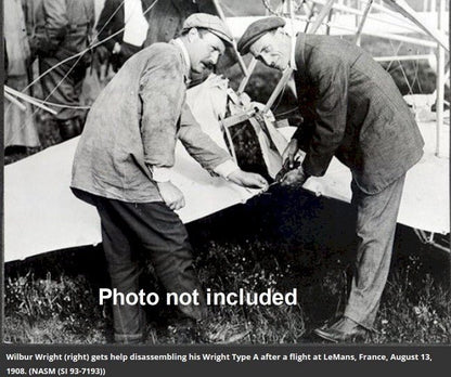 Wright Brothers Original 1908 Vintage Historical AViation TYPE 1 Photo Wilbur Crash