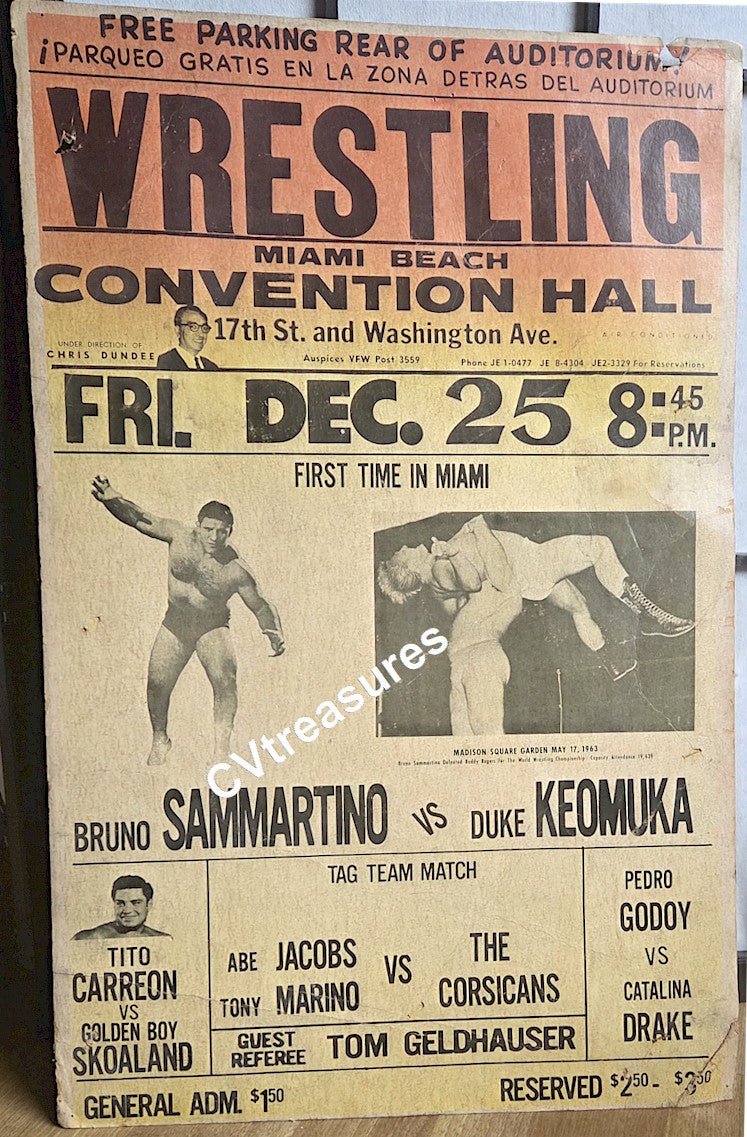 fhm US　オリンピックスペシャル WWWF Original Wrestling WWWF Concert Poster Sports Memorabilia